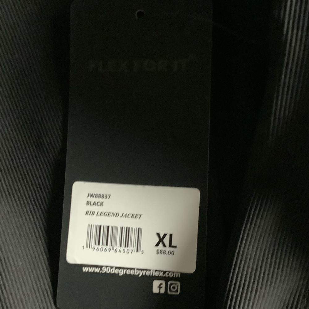 90 degrees by Reflex Zip-Up Black Jacket brand new with tags - XL - Picture 3 of 6